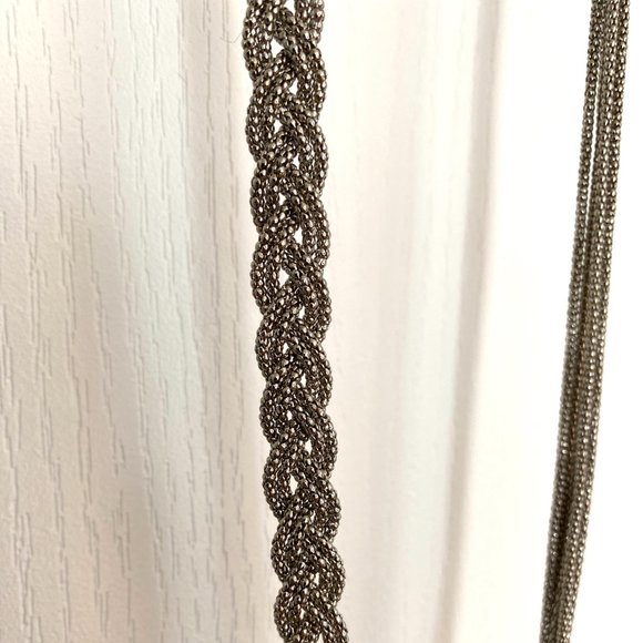 Vintage Silver Tone Long Braided Rope Necklace from Bloomingdales - Picture 9 of 13